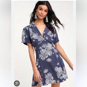 Free People Blue Hawaii Mini Dress